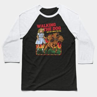 Awesome Walking The Dog Got Triple Blonde Girl Hellhounds Baseball T-Shirt